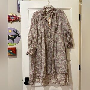 Magnolia Pearl Cordelia Night Shirt Cotton Gauze Block Print Top